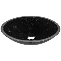 ANZZI LS-AZ177 Marbela Series Deco-Glass Vessel Sink In Marbled Black