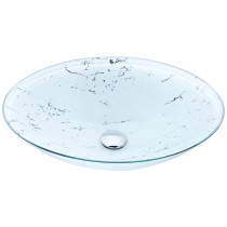 ANZZI LS-AZ178 Marbela Series Deco-Glass Vessel Sink In Marbled White