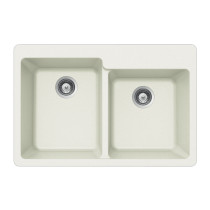 Houzer M-175 Quartztone Series Granite Topmount 60/40 Double Bowl Kitchen Sink