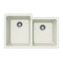 Houzer M-175U Quartztone Series Granite Undermount 60/40 Double Bowl Kitchen Sink