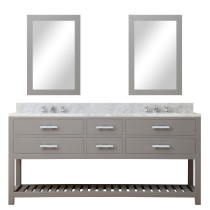 Water Creation Madalyn72GC 72" Grey Double Sink Bath Vanity with 2 Mirrors