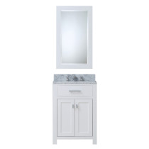 Water Creation Madison24WBF Single Vanity With Mirror And Faucet In White