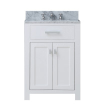 Water Creation Madison24WF 24" Solid White Single Sink Vanity And Faucet