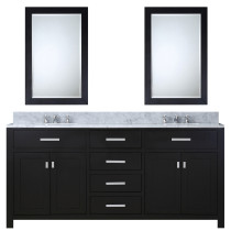 Water Creation Madison60ECF 60" Espresso Vanity with 2 Mirrors & Faucets