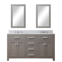 Water Creation Madison60GCF Double Bathroom Vanity With Mirrors And Faucets