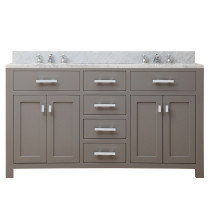 Water Creation Madison60GF Faucet Included Double Sink Bath Vanity In Grey