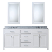 Water Creation Madison60WCF 60" Double Sink Vanity with 2 Mirrors & Faucets
