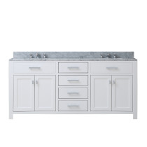 Water Creation Madison60WF 60" Solid White Double Sink Vanity with Faucet