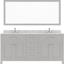 Virtu MD-2072-WMRO-CG-002 Caroline 72" Double Cashmere Gray Vanity with White Marble Top and Sinks