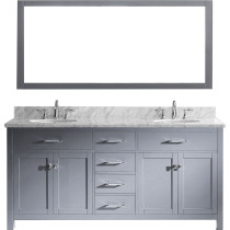 Virtu MD-2072-WMRO-GR-002 Caroline 72 Inch Double Bathroom Vanity Set In Grey