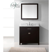 Virtu MS-2036-WMSQ-ES Bath Vanity in Espresso with Carrara Marble