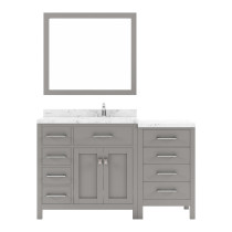 Virtu MS-2157L-CMSQ-CG Caroline Parkway 57" Bath Vanity in Gray with Cultured Marble Quartz Top