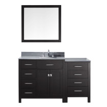 Virtu MS-2157L-GQRO-ES-002 Caroline Parkway 57 Inch Single Bathroom Vanity Set In Espresso