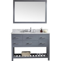 Virtu MS-2248-WMRO-GR-001 Caroline Estate 48 Inch Single Bathroom Vanity Set In Grey