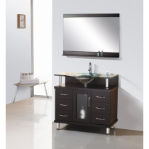 Virtu USA MS-36-G-ES 36" Vincente Single Sink Bathroom Vanity in Espresso