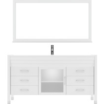 Virtu MS-5061-S-WH-001 Ava 61" Single Bath Vanity in White with White Engineered Stone Top and Sink