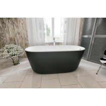 Aquatica PS602M-Mini-Blck-Wht Lullaby Free Standing Solid Surface Bathtub in Black
