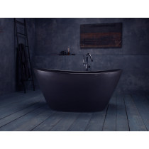 Aquatica PS748M-Blck PureScape Freestanding Graphite Black Stone Bathtub