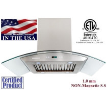 XtremeAir PX01-I30 30 Inch Island Mount Range Hood With LED Lights and Baffle Filters