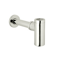 Rohl RPT124APC Modern Cylinder Style Extended Decorative P-Trap with Flat Flange in Polished Chrome