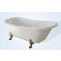 Restoria RS503-RM 5 Foot Biscuit Slipper Tub With Tub Rim Faucet Holes
