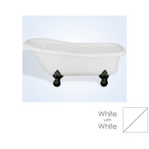 Restoria RS551-P-WH 5 ½ Foot White Slipper Tub with White Feet