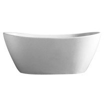 Barclay RTDSN56-OF-WH Edison 56 Inch Resin Free Standing Oval Bathtub In Matte White