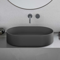 Ruvati RVB2550BK 23" Matte Black epiStone Solid Surface Modern Bath Vessel Sink