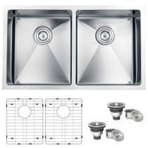 Ruvati RVH7401 Undermount Stainless Steel 32" Kitchen Sink Double Bowl