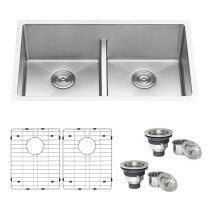 Ruvati RVH7411 32-inch Low-Divide Tight Radius Double Bowl Kitchen Sink