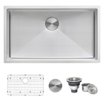 Ruvati RVH7466 35-Inch Undermount Rounded Corners Kitchen Sink Stainless Steel Single Bowl 