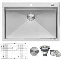 Ruvati RVH8005 33 x 22 Drop-in Tight Radius 16 Gauge Topmount Kitchen Sink