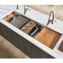 Ruvati RVH8555 57-inch Workstation Two-Tiered S. Steel Ledge Kitchen Sink