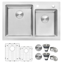 Ruvati RVM5150 33 x 22 inch Drop-in Topmount Double Bowl Kitchen Sink