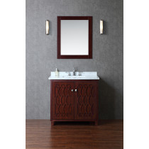 Ariel SCTUR36SWA 36" Single Bath Vanity Set With Matching Mirror in Walnut