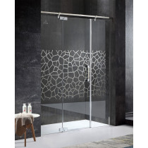 ANZZI SD-AZ30CH-L Polished Chrome Grove Left Side Hinged Shower Door