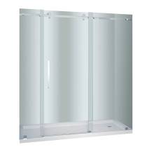 Aston Global SDR976-TR-SS-72-10-R Sliding Shower Door In Stainless Steel With Right Shower Base