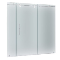 Aston Global SDR978F-SS-72-10 Frameless Frosted Glass Sliding Shower Door In Stainless Steel