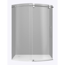 Aston Global SDR981-CH-60-8-R Chrome Frameless Bowfront Shower Door With Right Opening
