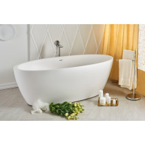 Aquatica Sensuality-Wht Freestanding Oval AquaStone™ Bathtub in White
