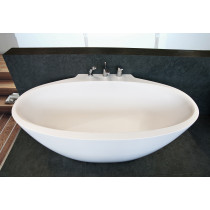 Aquatica Sensuality Mini-W-Wht AquaStone Bathtub With Wall Ledge in White