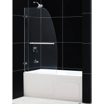 DreamLine SHDR-3534586-04 Brushed Nickel Single Panel Tub Clear Shower Door