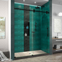DreamLine SHDR61607620-09 Shower Door In Satin Black Stainless Steel