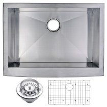 Water Creation SSSG-AS-3022A One Bowl Stainless Steel Hand Farmhouse Sink