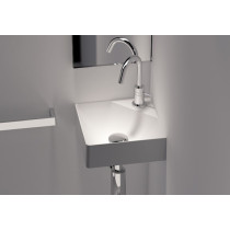 Cantrio Koncepts ST-1111 Solid Surface Wall Mount Bathroom Sink In White
