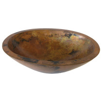 Novatto TCV-010NA MONTEVIDEO Oval Double Wall Natural Copper Vessel Sink