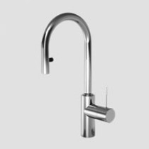 Solid Stainless Steel KWC Single Hole Swivel Spout Pull Down Kitchen Faucet