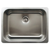 Whitehaus WHNU2519 Stainless Steel 25'' Single Bowl Undermount Kitchen Sink