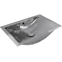 Nantucket TRS-OF Hammered Stainless Steel Undermount Bathroom Sink with Overflow