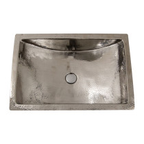 Nantucket Sinks TRS2416 23.75" Hand Hammered Stainless Steel Bathroom Sink